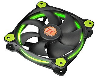 Thermaltake Ring 14 High Static Pressure 140mm Circular Ring Case/Radiator Fan with Anti-Vibration Mounting System Cooling CL-F039-PL14GR-A Green