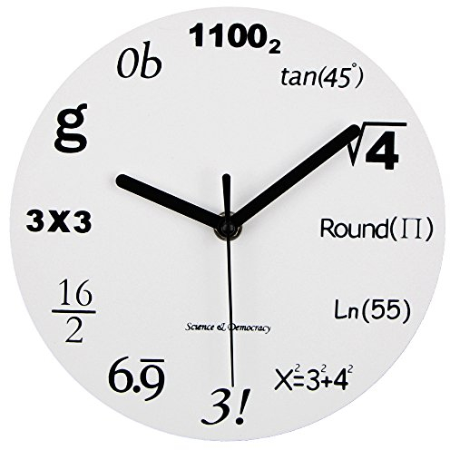 Timelike Mathematik Wanduhr - Kreative Runde Wanduhr modernes Design Wanduhr Klassenzimmer Büro Haus Dekoration Lehrer Studenten Geschenk (Gleichungsweiß)