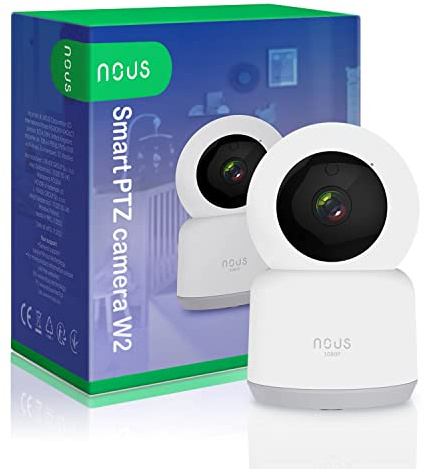 NOUS W2 WiFi Kamera, WLAN Überwachungskamera innen, Hunde Kamera, Baby Kamera, Überwachungskameras, Haustierkamera mit App, Sicherheitskamera innen, Smart Life/Tuya App, Only 2.4 GHz WiFi