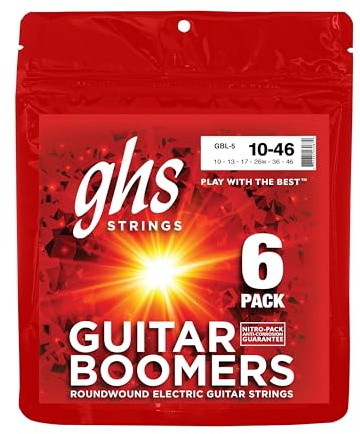 GHS Strings GBL-5 Gitarrensaiten für E-Gitarren, vernickelt, leicht, 6 Stück (.010-.046)