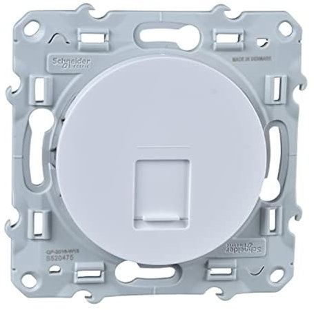 Schneider Electric S520475 Odace, prise RJ45 Blanc, grade 1 (téléphone + informatique) cat. 6 UTP, à vis