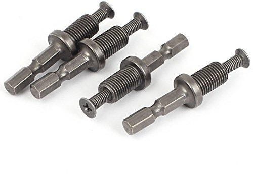 sourcing map 4Stk 1/4 Sechskantschaft bis 3/8-24UNF Gewinde Bohrfutter Adapter mit Schraube DE de