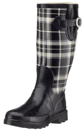 Beck Femme Pepita Bottes bottines de pluie, Noir, 39 EU