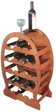 Cantinetta portabottiglie vino a BOTTE in legno 23posti