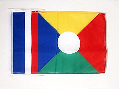 AZ FLAG - Drapeau La Réunion alternatif - 45x30 cm - Pavillon Réunionais - France 100% Polyester Avec Deux Cordelettes - 20g