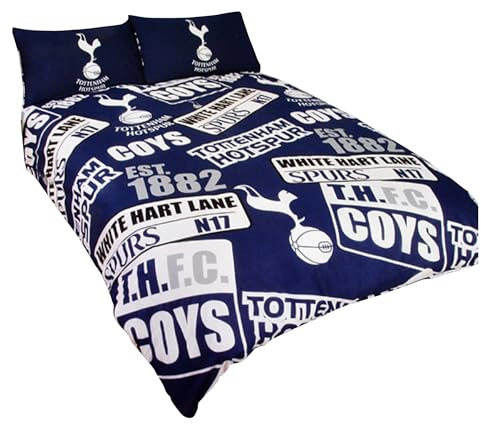 Tottenham Hotspur FC Childrens/Kids Official Patch Football Crest Duvet Set (Double) (Navy/White)
