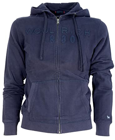 WOOLRICH WOFEL1059 300A Logo Dark Navy Fleece (XL, DARK NAVY BLUE)