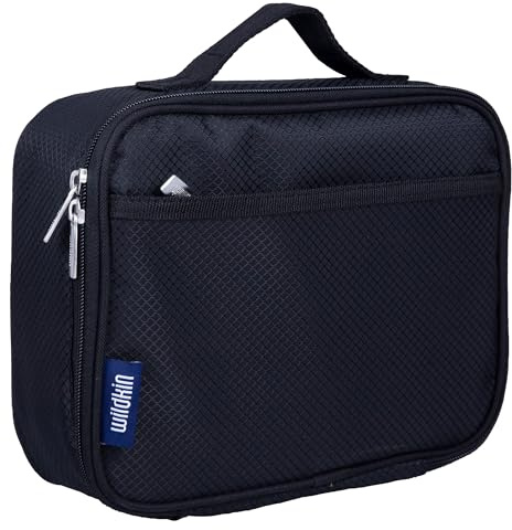 Wildkin Kids Insulated Lunch Box – Durable and Reusable for School & Travel - Rip-Stop Black