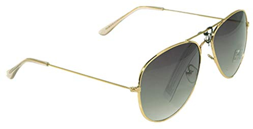Unbekannt Sonnenbrille mit Federscharnier verspiegelt in verschiedenen Farbe (One size, Goldener Rahmen/Dunkelgrün Gläser)