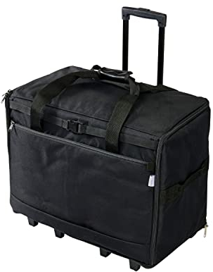 Sewing Online Extra große Nähmaschinen-Trolley-Tasche auf Rollen aus strapazierfähigem schwarzem Stoff, 63 x 43 x 30 cm, Birke 006107/SCHWARZ