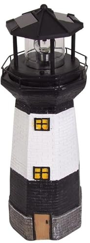 Solar-Leuchtturm 38cm mit rotierendem LED-Licht maritime Gartendeko Terrasse