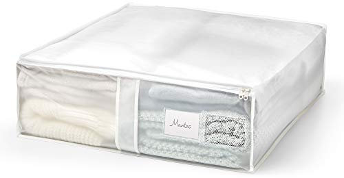 Rayen 2033.11 Scatola d'immagazzinaggio di Biancheria e Coperte per Letto, Peva, Bianco, 55 x 65 x 20 cm