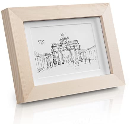 Echtholz Bilderrahmen 10x15 mit Glasscheibe - Holz Natur - 1 Rahmen - Rahmenbreite 2cm!