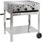 LAG Gasgrill 3-flammiger Edelstahl-Brenner 11kW fahrbar mit Grillrost, Grillwagen, Gastrobräter Profigrill Verein