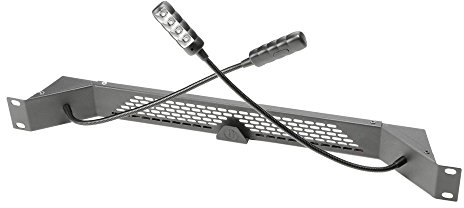 Adam Hall Stands 87463ULTRAC 48,3 cm (19 Zoll) Parts Ultra COB-LED-Rackleuchte mit zwei Schwanenhälsen und Farbwahl schwarz