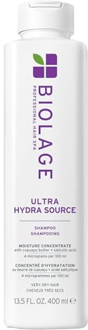 Biolage Ultra Hydra Source Shampoo - Deeply Moisturizes and Hydrates Very Dry Hair, Cleanses and Tames Frizz, For Thick, Coarse Hair, Infused with Cupuaçu Butter & Salicylic Acid, 13.5 Fl Oz