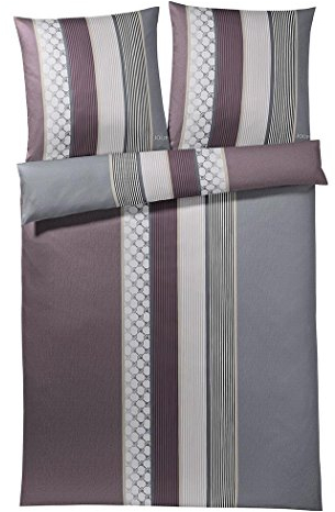 JOOP! 4069-1 Cornflower Stripes Mako-Satin-Bettwäsche 200x220 + 2x 80x80 deep wine