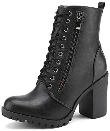 DREAM PAIRS Stivali da Donna con Tacco Grosso e Stivaletti Donna Fashion Stivali Stivaletti con Plateau e Tacco Alto,Size 36,Nero,Silverado