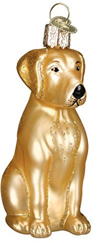 Old World Christmas Gelber Labrador Old World Weihnachtsschmuck: Hundekollektion, Glasornamente für Weihnachtsbaum, Glas, 3.75 x 1.5