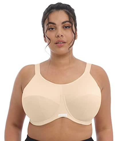 Elomi 8041 Energise U/W Bonnet Profond Support Multiway J Crochet Soutien-Gorge Sport, Femme, EL8041, Nude, 2G