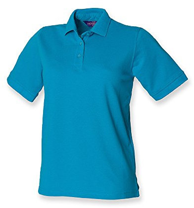 Henbury Ladies Pique Polo Shirt : Color - Turquoise : Size - 12