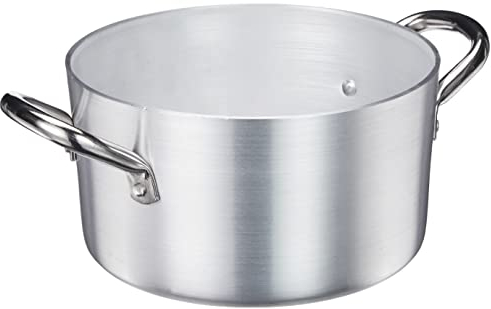 Ollas Agnelli Cazuela Alta de Aluminio, con 2 Asas en Acero Inoxidable, Plata, 1,9 litros