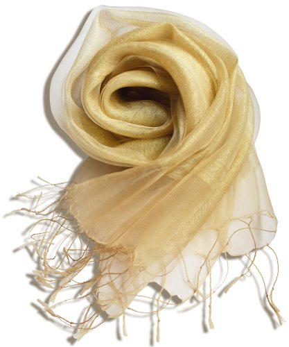 UK_Stone Damen Luxus Doppelseitig Einfarbig Schal Stola Gross Halstuch Golden