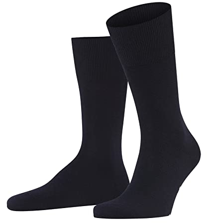 FALKE Herren Socken Airport M So Wolle Baumwolle einfarbig 1 Paar, Blau Dark Navy 6370, 41-42