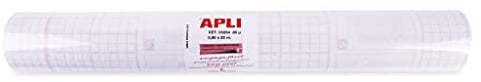 Apli 00264 Couvre-livre adhésif repositionnable en rouleau 80 microns 0,50X20m - film transparent en PP