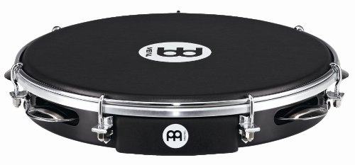 Meinl Percussion Traditional ABS Pandeiro - Rahmentrommel mit Schellen - Durchmesser 10 Zoll - Nappafell - ABS Kunststoff / Stahl, Schwarz / Verchromt (PA10ABS-BK-NH)