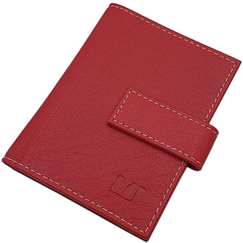 XXL Büffel Leder Kreditkartenetui/Kartenetui/Visitenkartenetui/Scheckkartenetui/Kartenmäppchen MJ-Design-Germany RFID & NFC Schutz (Rot)