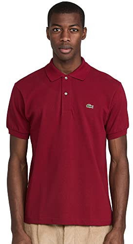 Lacoste Short Sleeve Pique L.12.12 Classic Fit Polo Shirt, L1212, Bordeaux, L Uomo