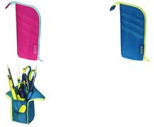 Herlitz 11359908 Faulenzer my.case, 10.5 x 5.5 x 19.5 cm, blau/lemon