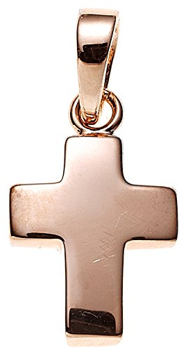 Jobo Damen-Anhänger Kreuz aus 925 Sterling Silber rosegold vergoldet
