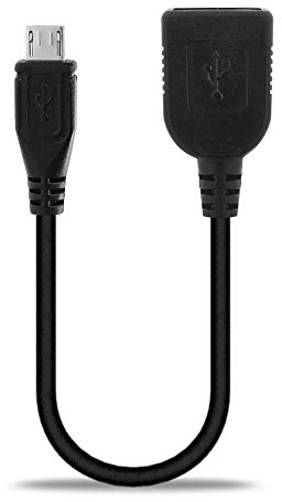 subtel Câble OTG pour Tablette Compatible avec Adaptateur Micro USB Câble USB on The Go PVC Connecteur Noir, périphériques USB