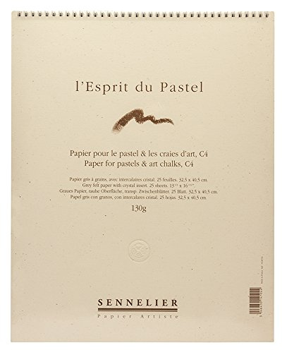 Sennelier Pastel Paper, 25 Sheets, C4, Grey, 32.5 x 40.5 cm