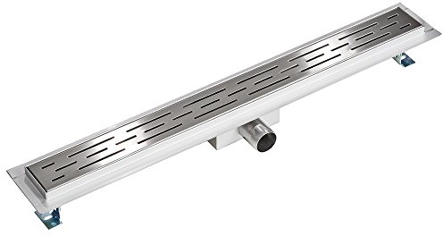 tectake® Edelstahl Duschrinne, Abfluss Dusche, Bodenablauf Dusche, begehbare Dusche, Ablaufrinne, Duschablauf, Duschabfluss Rinne mit Siphon, Sieb und Geruchsstopp - Duschrinne 70cm