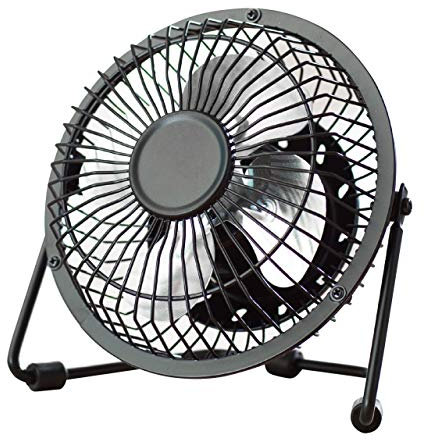 Fine Elements Mini ventilador de mesa portátil de 4 pulgadas, alimentado por USB, portátil, ventilador de mesa de escritorio, color negro, COL1147