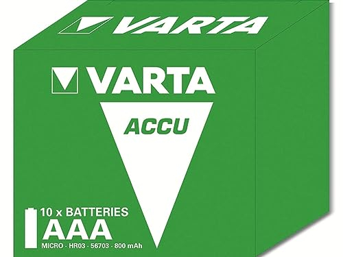 Varta Longlife NiMH Akku 800 mAh 1,2 V 800 mAh wiederaufladbare Batterien NiMH AAA Akku, 1,2 V, Grün, 1 Stück (S)