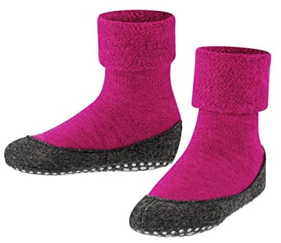 FALKE Unisex Kinder Stoppersocken Cosyshoe K Hp Wolle Rutschhemmende Noppen 1 Paar, Rosa Gloss 8550, 35/36 EU