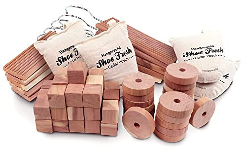 HANGERWORLD 74 Mixed Cedar Wood Pieces Natural Drawer Freshener Clothes Wardrobe
