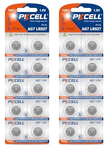 PKCELL SR927SW batterien, AG7 LR927 395 399 knopfzellen 1,5 V Alkaline Batterie für Uhrenbatterie Fernbedienungen, 20 Stück