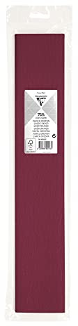 Clairefontaine 95182C - Blisterpackung mit 1 Blatt Krepppapier gefaltet, Qualität 75%, im Format 2,50x0,50m, ideal für DIY und Bastelaktivitäten, Bordeaux 1 Stück
