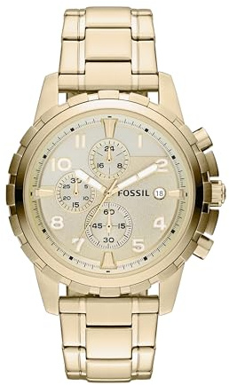 Fossil Men's Watch, Dean Quartz Stainless Steel Chronograph Watch for Men, Color: Gold