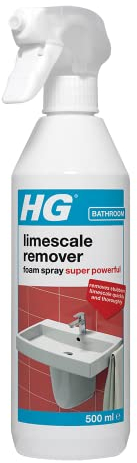 HG Limescale Remover Foam Spray Super Powerful, Sink Tap & Toilet Limescale Remover, Bathroom Cleaner & Descaler for Shower Heads, Chrome, Baths & Screens - 500ml