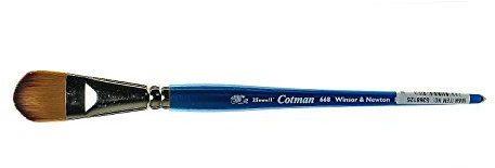 Winsor & Newton 5368125 Cotman Aquarell Synthetikhaar Pinsel - Serie 668 - Filbertpinsel, kurzer Stiel mit exzellenter Sprungkraft, Farbtragekraft und Punktgenauigkeit - 25mm - 1
