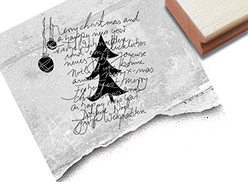 Stempel Weihnachtsstempel XL Typo Handschrift - Textstempel Schriftstempel Weihnachten Karten Geschenk Weihnachtsdeko - zAcheR-fineT