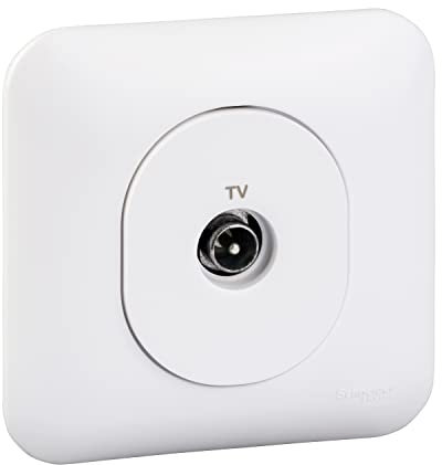 Schneider Electric - Ovalis - prise TV simple - fixation avec griffes avec plaque - S265405