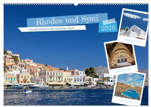Rhodos und Symi (Wandkalender 2026 DIN A2 quer), CALVENDO Monatskalender: Zwei Perlen in der Ägäis, Rhodos und Symi (CALVENDO Orte)