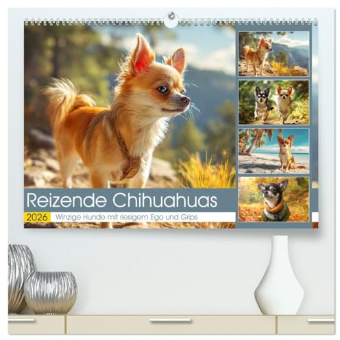Reizende Chihuahuas. Winzige Hunde mit riesigem Ego und Grips (hochwertiger Premium Wandkalender 2026 DIN A2 quer), Kunstdruck in Hochglanz: Fröhliche ... in zauberhaften Momenten (CALVENDO Tiere)